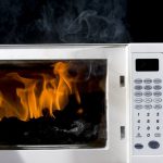 What should you never put in a microwave?